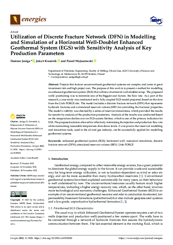 (PDF) Utilization of Discrete Fracture Network (DFN) in Modelling and ...