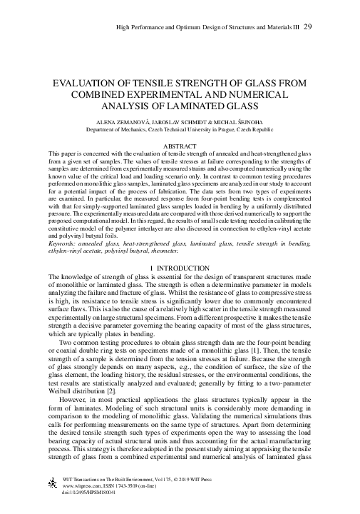 (PDF) Numerical and Experimental Modal Analysis of Laminated Glass Beams