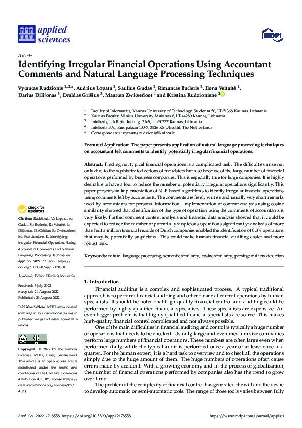 (PDF) Identifying Irregular Financial Operations Using Accountant ...
