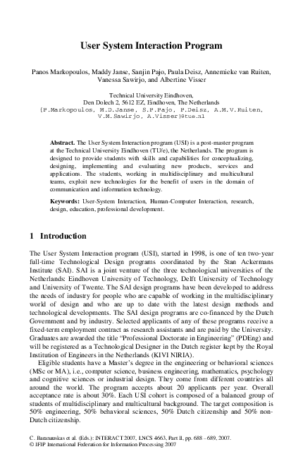 (PDF) User System Interaction Program
