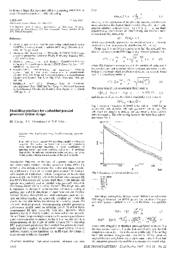 (PDF) Modelling pipelines for embedded parallel processor system design
