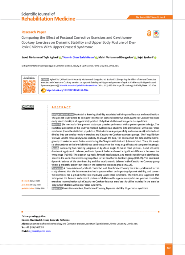 (PDF) Comparing the Effect of Postural Corrective Exercises and ...