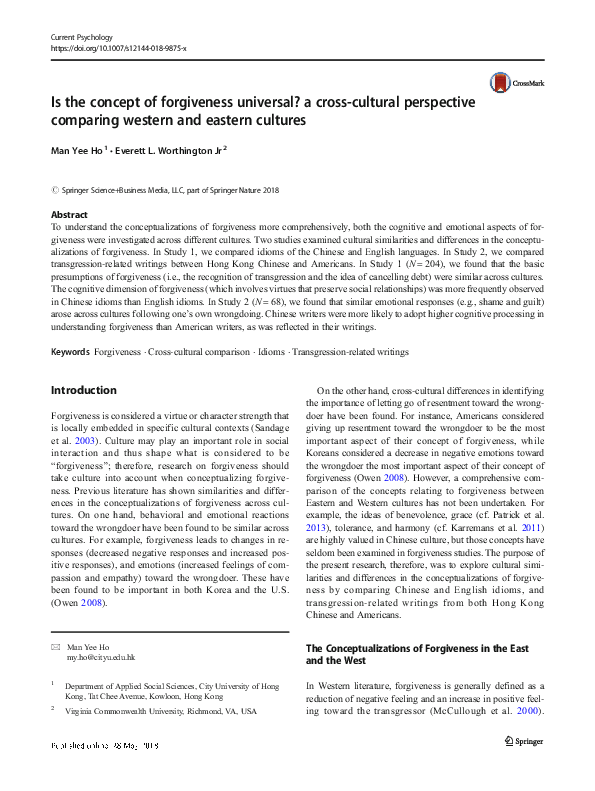 (PDF) Is the concept of universal? a crosscultural