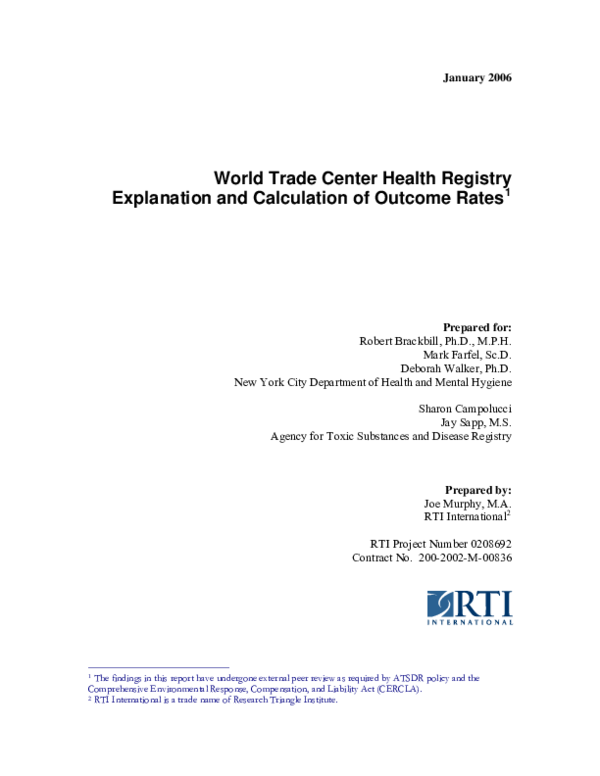 (PDF) World Trade Center Health Registry Explanation and Calculation of ...