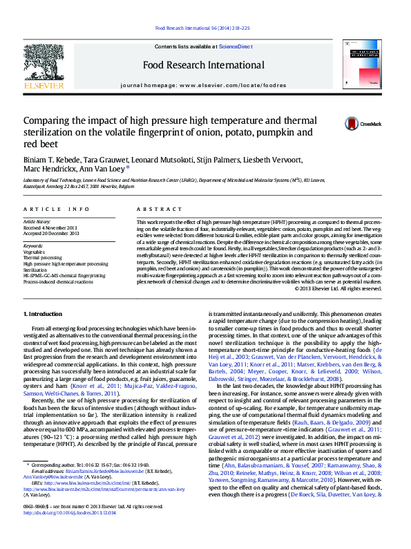 (PDF) Comparing the impact of high pressure high temperature and ...
