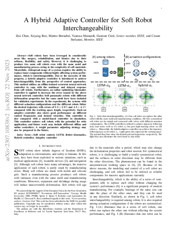 (PDF) A Hybrid Adaptive Controller for Soft Robot Interchangeability