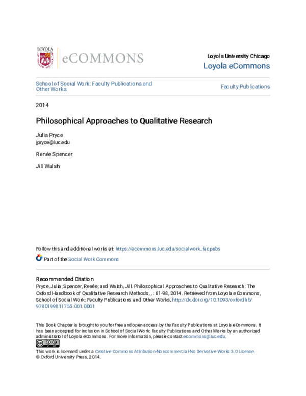 (PDF) Philosophical Approaches to Qualitative Research