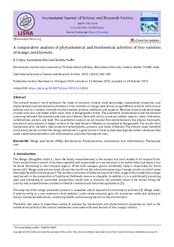(PDF) A comparative analysis of phytochemical and biochemical ...