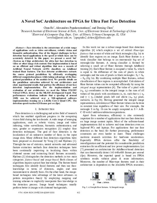 (PDF) A novel SoC architecture on FPGA for ultra fast face detection