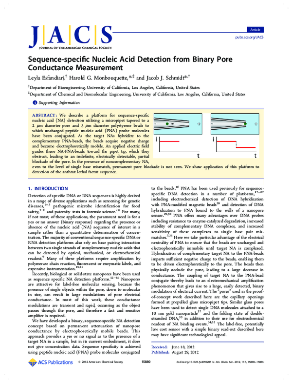 (PDF) Sequence-Specific Nucleic Acid Detection from Binary Pore ...