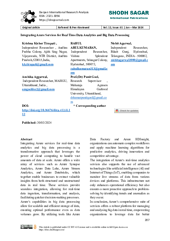 (PDF) Integrating Azure Services for Real Time Data Analytics and Big ...
