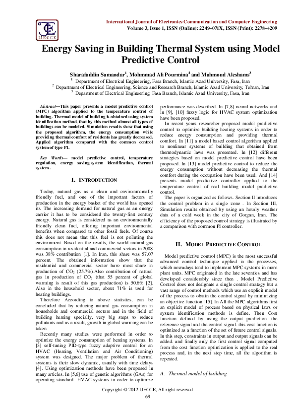 (PDF) Energy Saving in Building Thermal System using Model Predictive ...