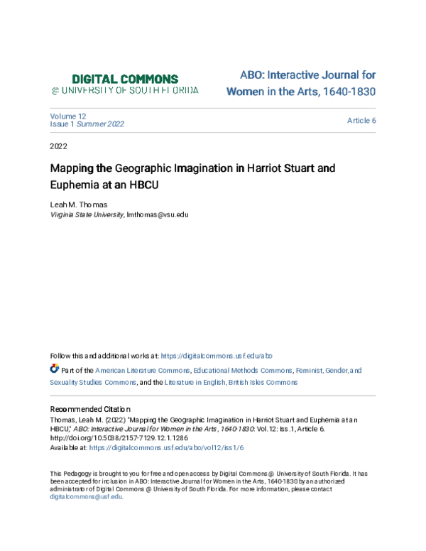 (PDF) Mapping the Geographic Imagination in Harriot Stuart and Euphemia ...