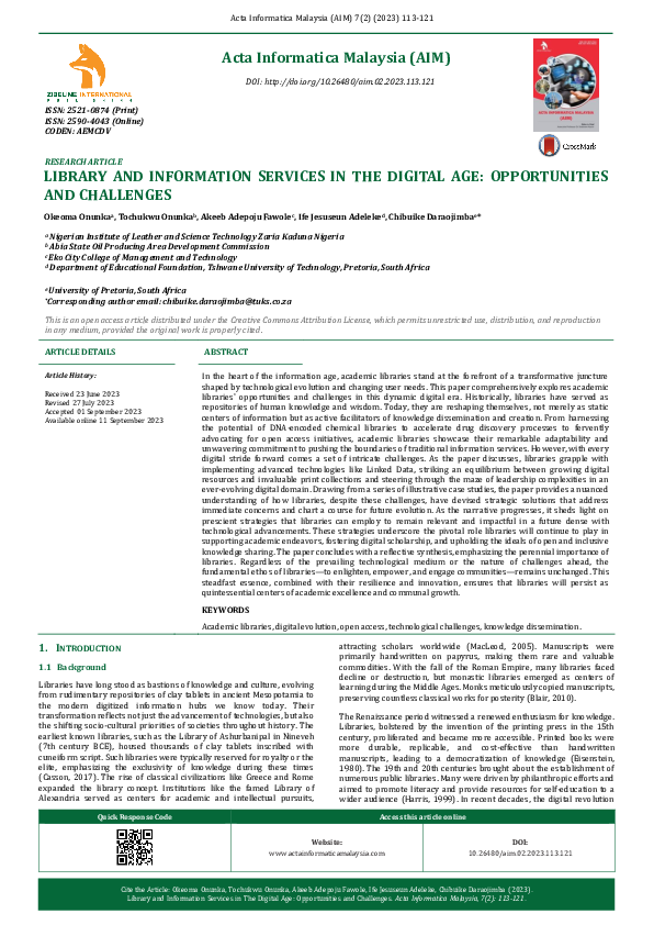 (PDF) Library and Information Services in the Digital Age ...