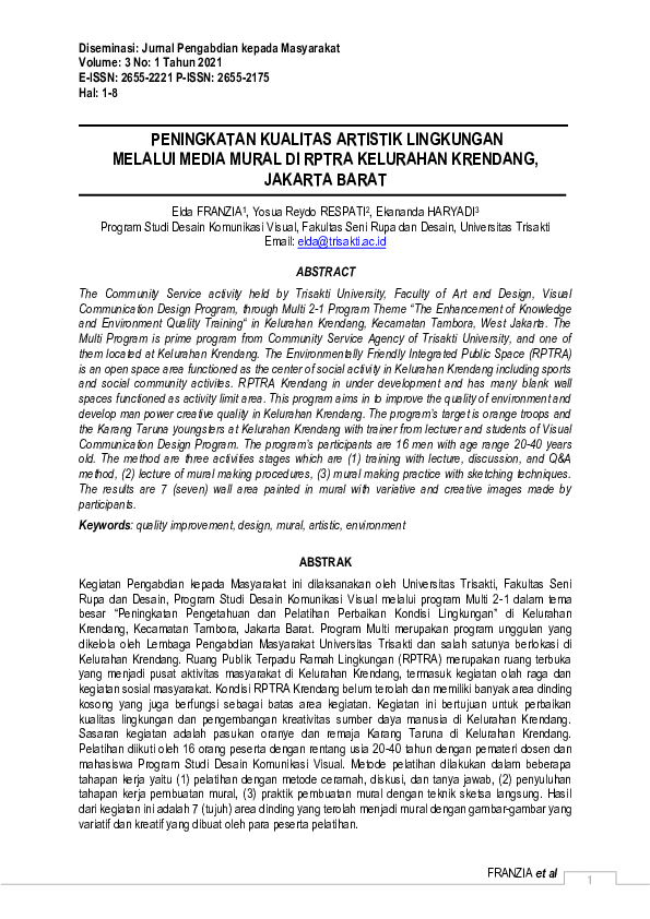 (PDF) Peningkatan Kualitas Artistik Lingkungan Melalui Media Mural DI ...