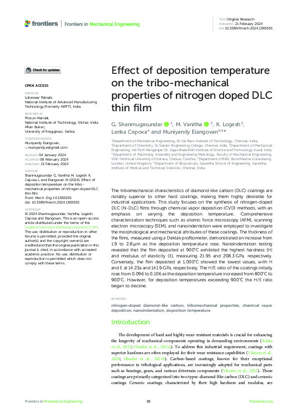 (PDF) Effect of deposition temperature on the tribo-mechanical ...