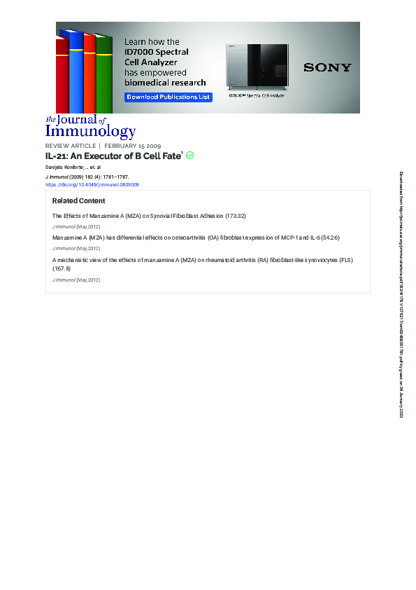 (PDF) IL-21: An Executor of B Cell Fate
