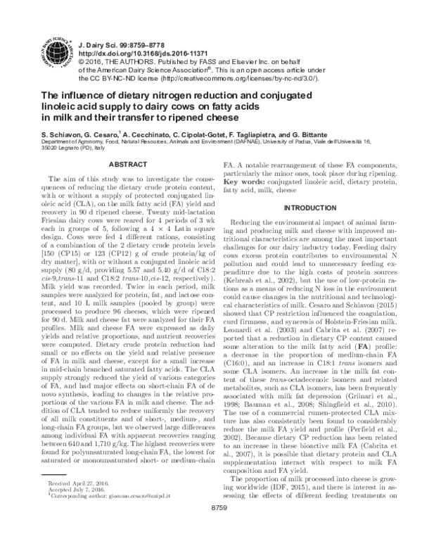(PDF) The influence of dietary nitrogen reduction and conjugated ...