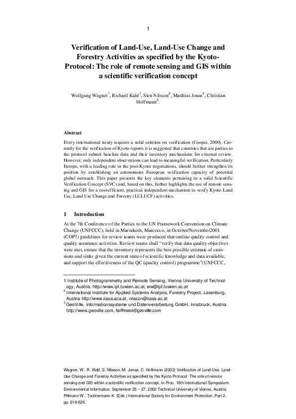 (PDF) Verification of Land-Use, Land-Use Change and Forestry Activities ...
