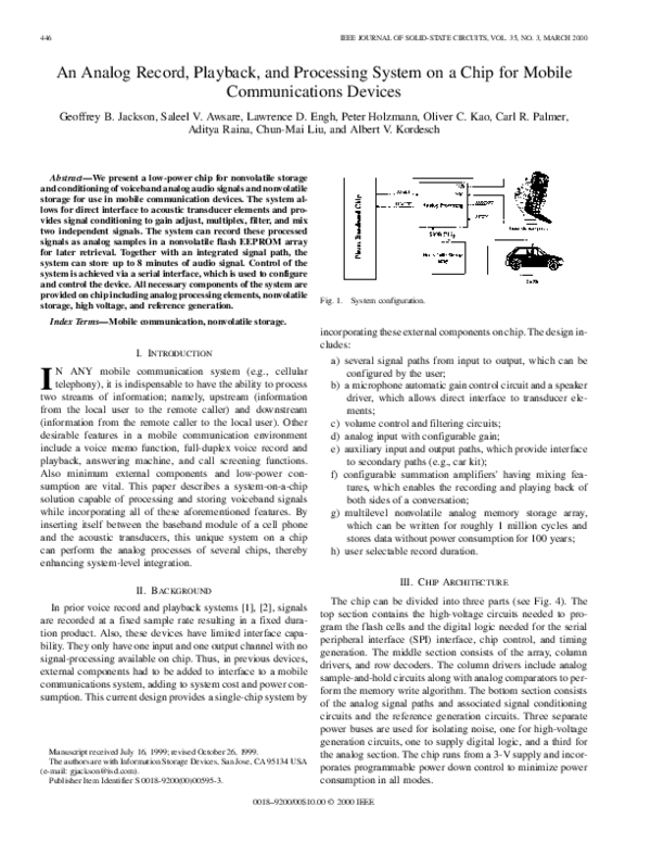 (PDF) An analog record, playback, and processing system on a chip for ...