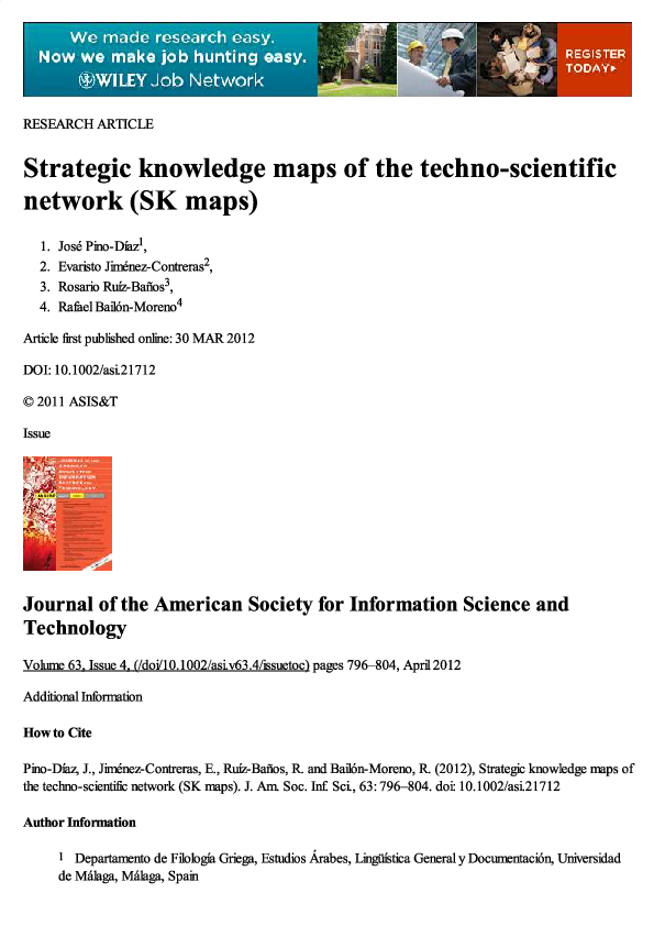 (PDF) Strategic knowledge maps of the techno-scientific network (SK ...