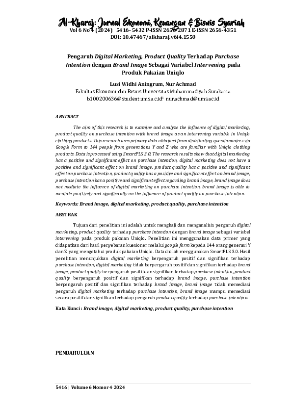 (PDF) Pengaruh Digital Marketing, Product Quality Terhadap Purchase ...