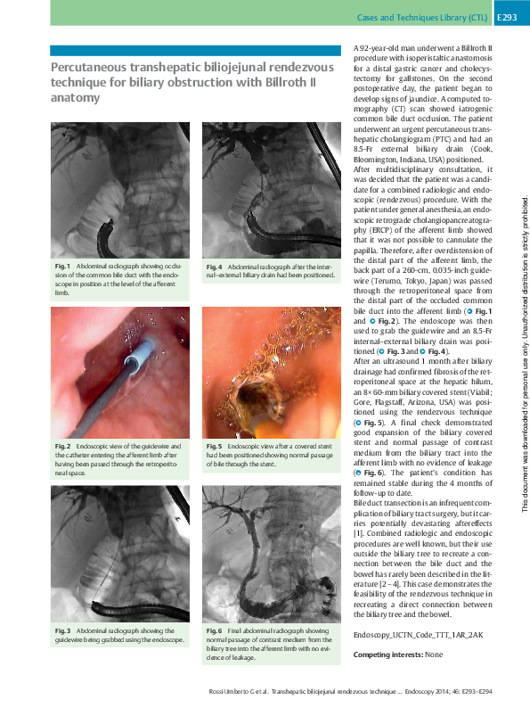 (PDF) Percutaneous transhepatic biliojejunal rendezvous technique for ...