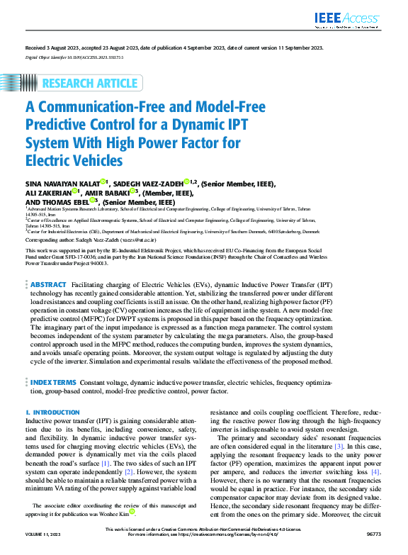 (PDF) A Communication-Free and Model-Free Predictive Control for a ...