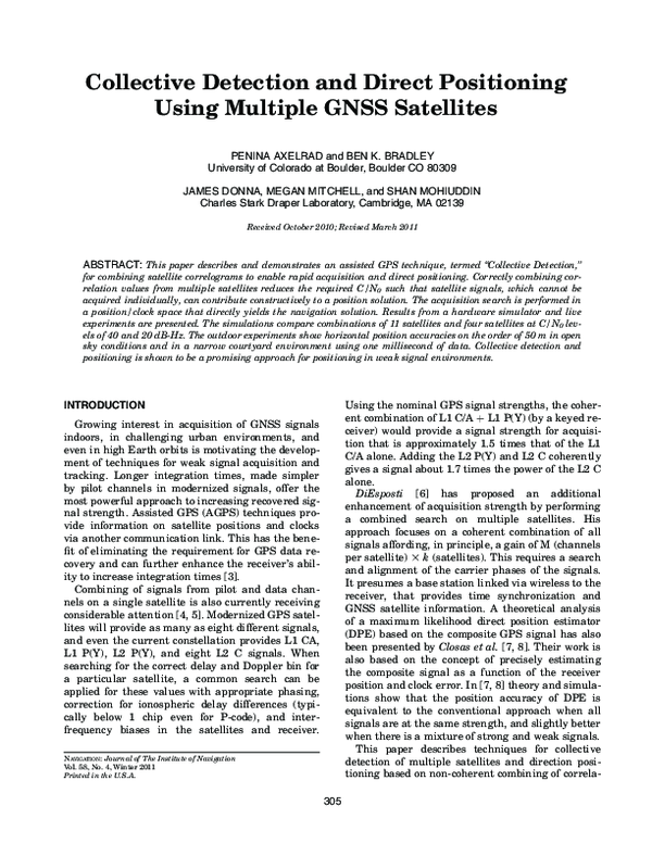 (PDF) Collective Detection and Direct Positioning Using Multiple GNSS ...