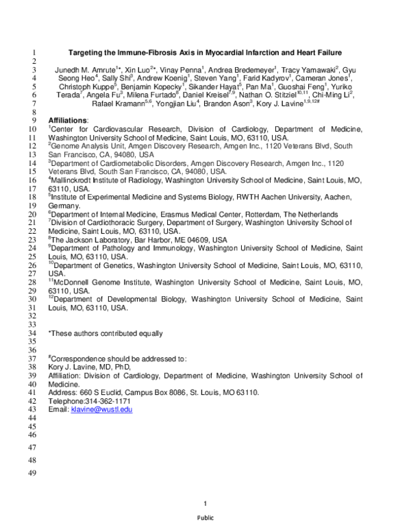 (PDF) Targeting the Immune-Fibrosis Axis in Myocardial Infarction and ...