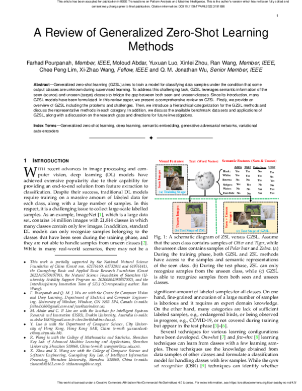 (PDF) A Review of Generalized Zero-Shot Learning Methods