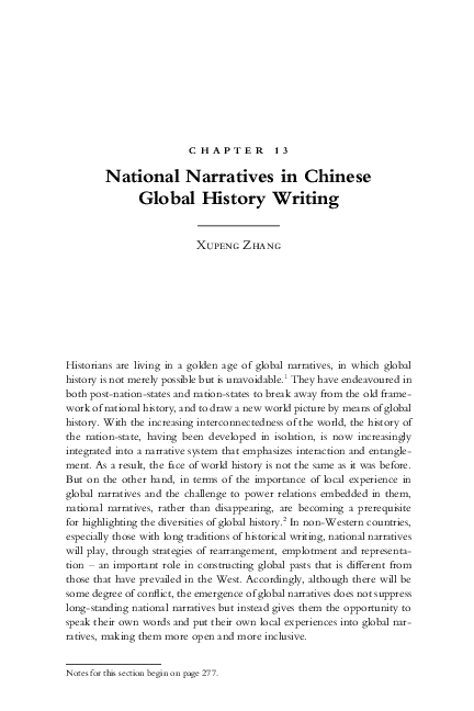 (PDF) National Narratives in Chinese Global History Writing