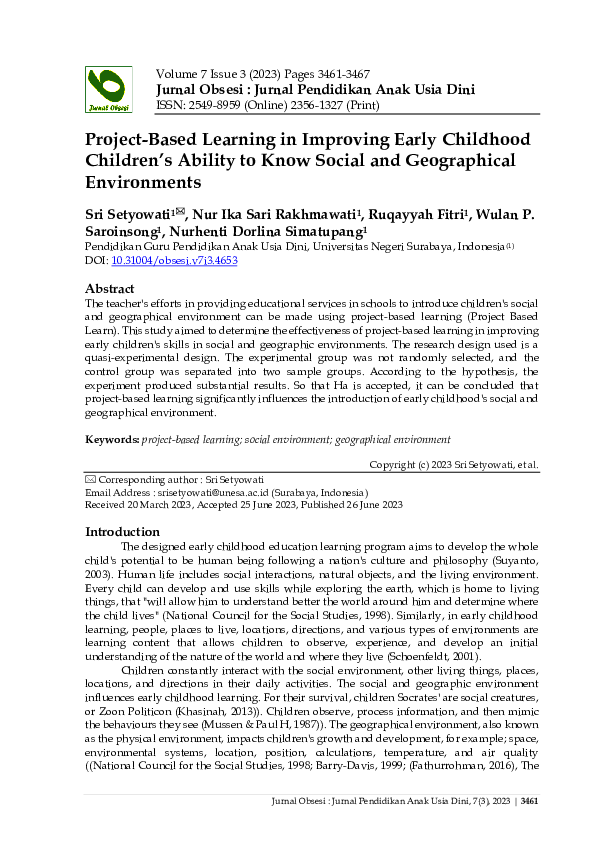 (PDF) Project-Based Learning in Improving Early Childhood Children’s ...
