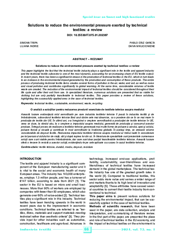 (PDF) Solutions to reduce the environmental pressure exerted by ...