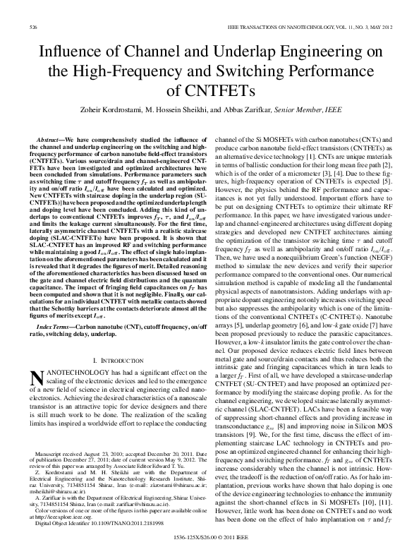 (PDF) Influence of Channel and Underlap Engineering on the High ...