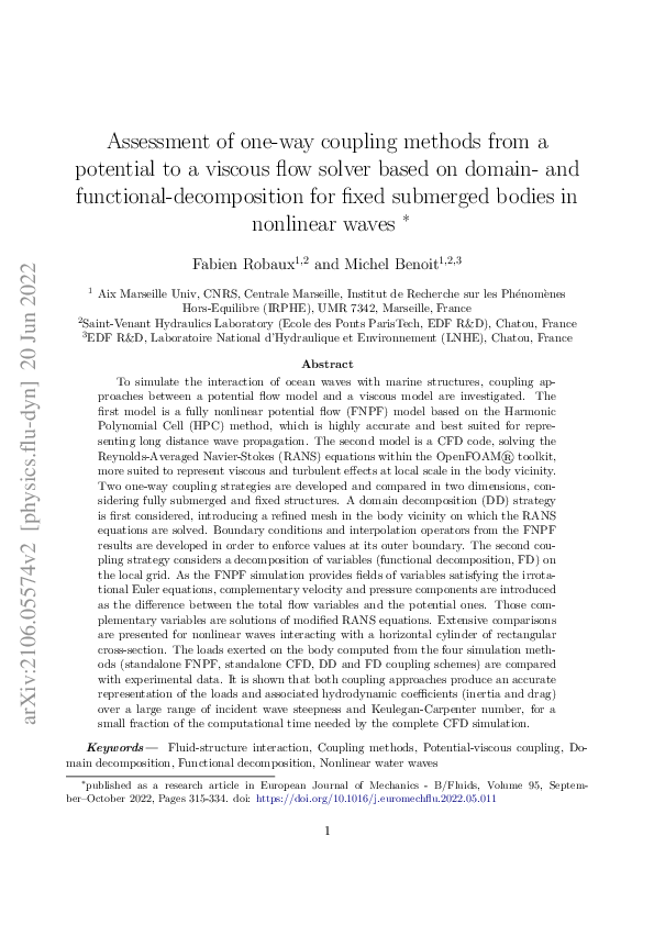 (PDF) Assessment of one-way coupling methods from a potential to a ...