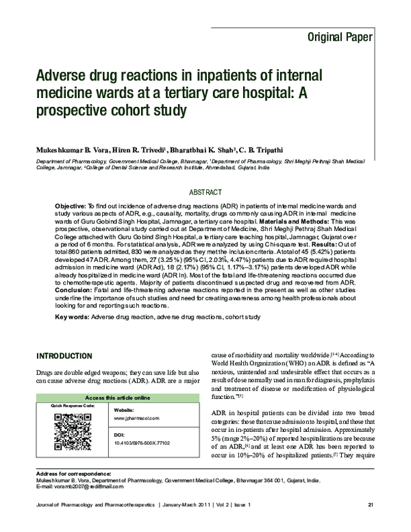 (PDF) Adverse drug reactions in inpatients of internal medicine wards ...
