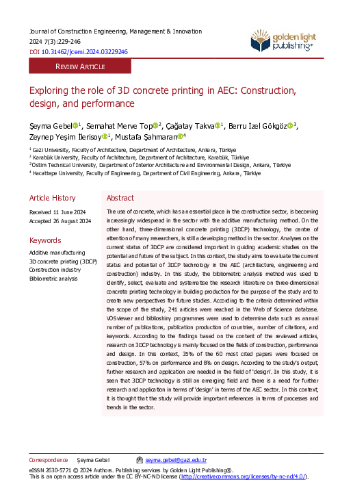 (PDF) Exploring the role of 3D concrete printing in AEC: Construction ...