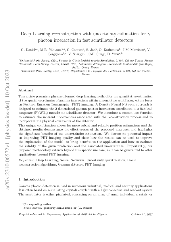 (PDF) Deep Learning reconstruction with uncertainty estimation for ...
