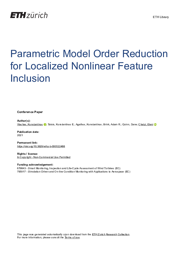 (PDF) Parametric Model Order Reduction for Localized Nonlinear Feature ...