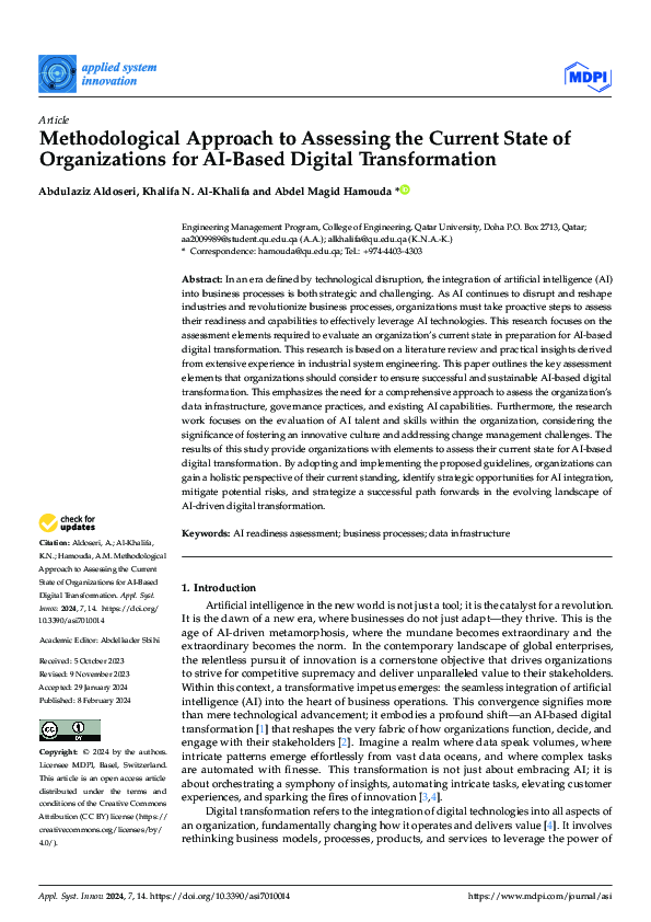 (PDF) Methodological Approach to Assessing the Current State of ...