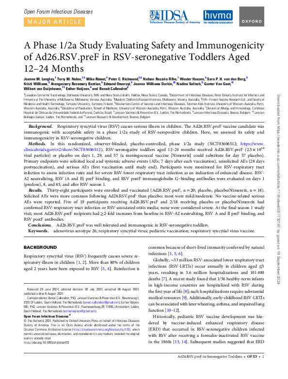 (PDF) A Phase 1/2a Study Evaluating Safety and Immunogenicity of Ad26 ...