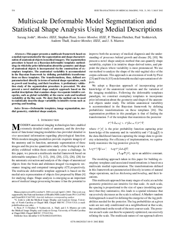 (PDF) Multiscale deformable model segmentation and statistical shape ...