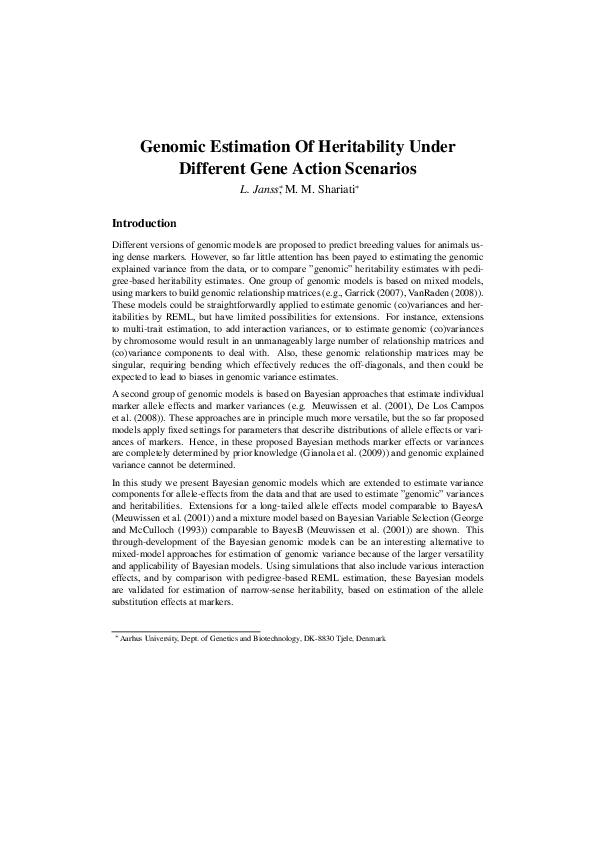 (PDF) Genomic Estimation Of Heritability Under Different Gene Action ...