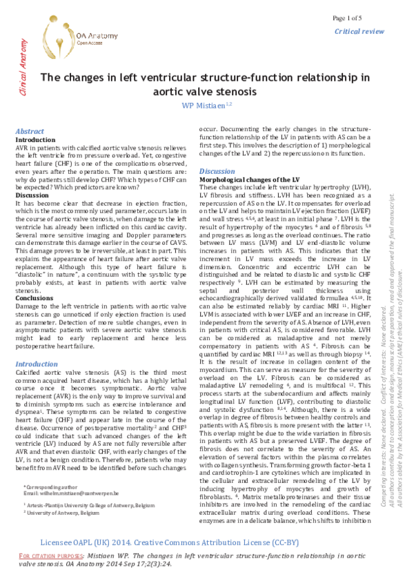 (PDF) The changes in left ventricular structure-function relationship ...