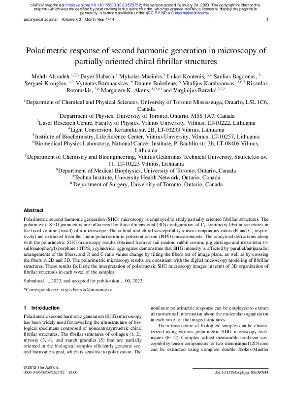 (PDF) Polarimetric response of second harmonic generation in microscopy ...