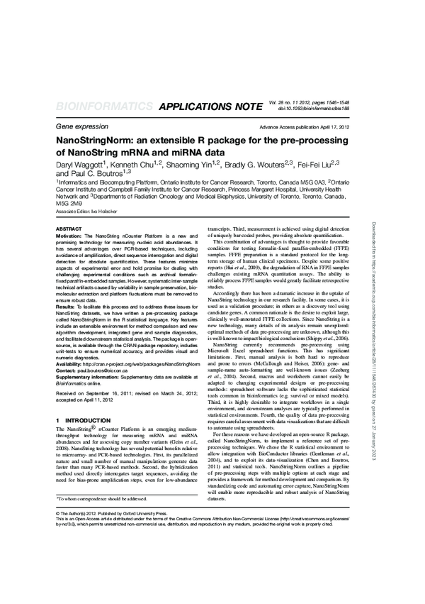 (PDF) NanoStringNorm: an extensible R package for the pre-processing of ...
