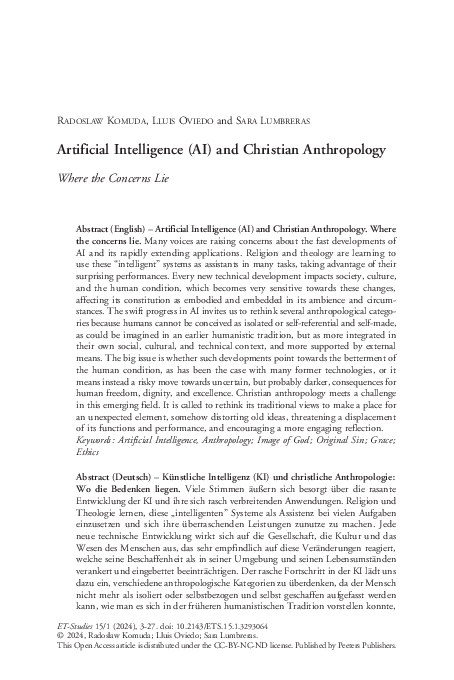 (PDF) Artificial Intelligence (AI) and Christian Anthropology