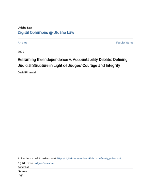 (PDF) Reframing the Independence v. Accountability Debate: Defining ...