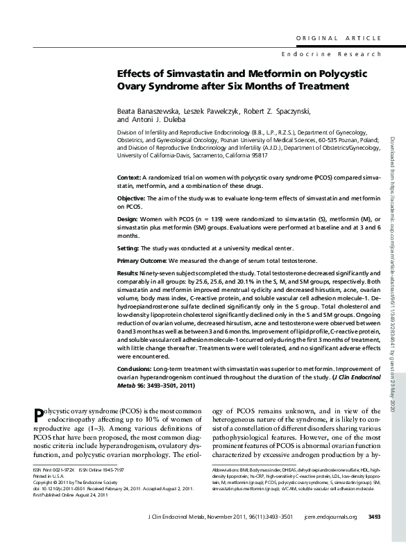(PDF) Effects of Simvastatin and Metformin on Polycystic Ovary Syndrome ...